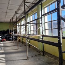 Paletový regál 5 polí / 2 patra – délka 9,8 m